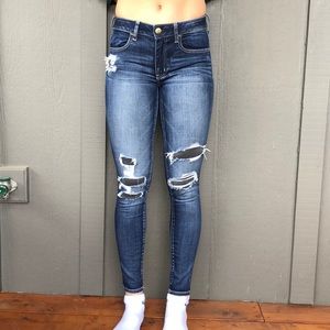 American Eagle patched holey Jeans